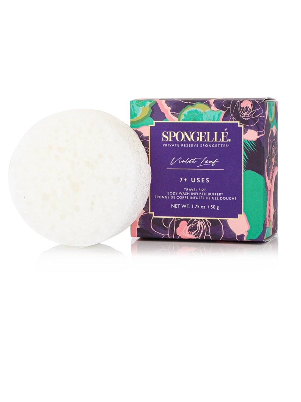 Spongellé- Violet Leaf Travel Size Body Wash sponge